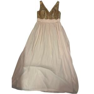 NWT B2 Jasmine Rose Gold Sequin and Peach Dress B183063 Size 18 Prom Bridesmaid
